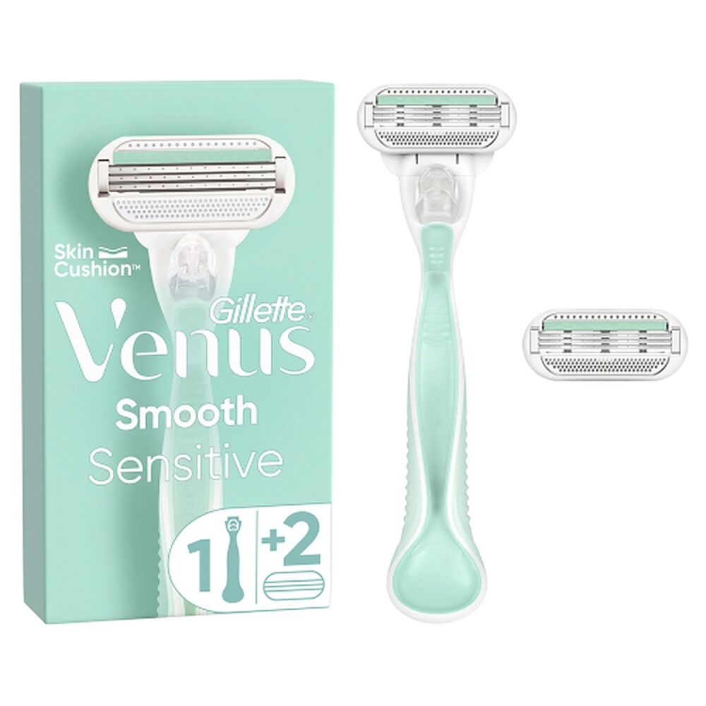 Gillette Venus Smooth Sensitive Razor Handle + 2 Refills 3 Piece