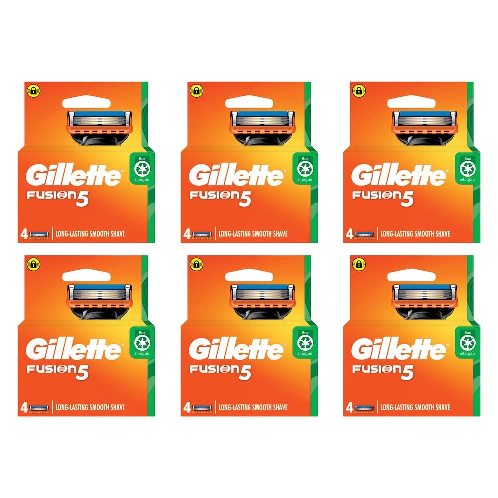 Gillette Fusion5 Razor Blade Cartridge Refills 4 Pack Bundle of 6