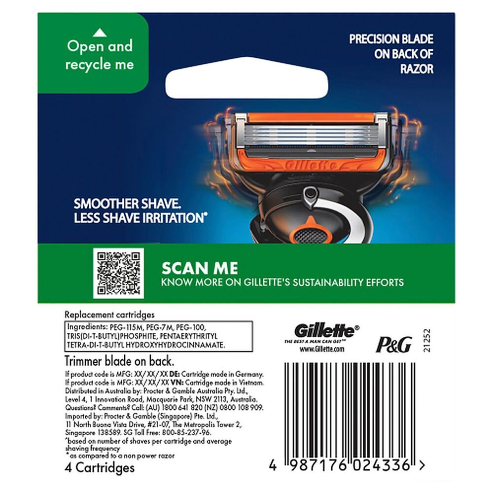 Gillette ProGlide5 Flexball Power Blade Refills 4 Pack