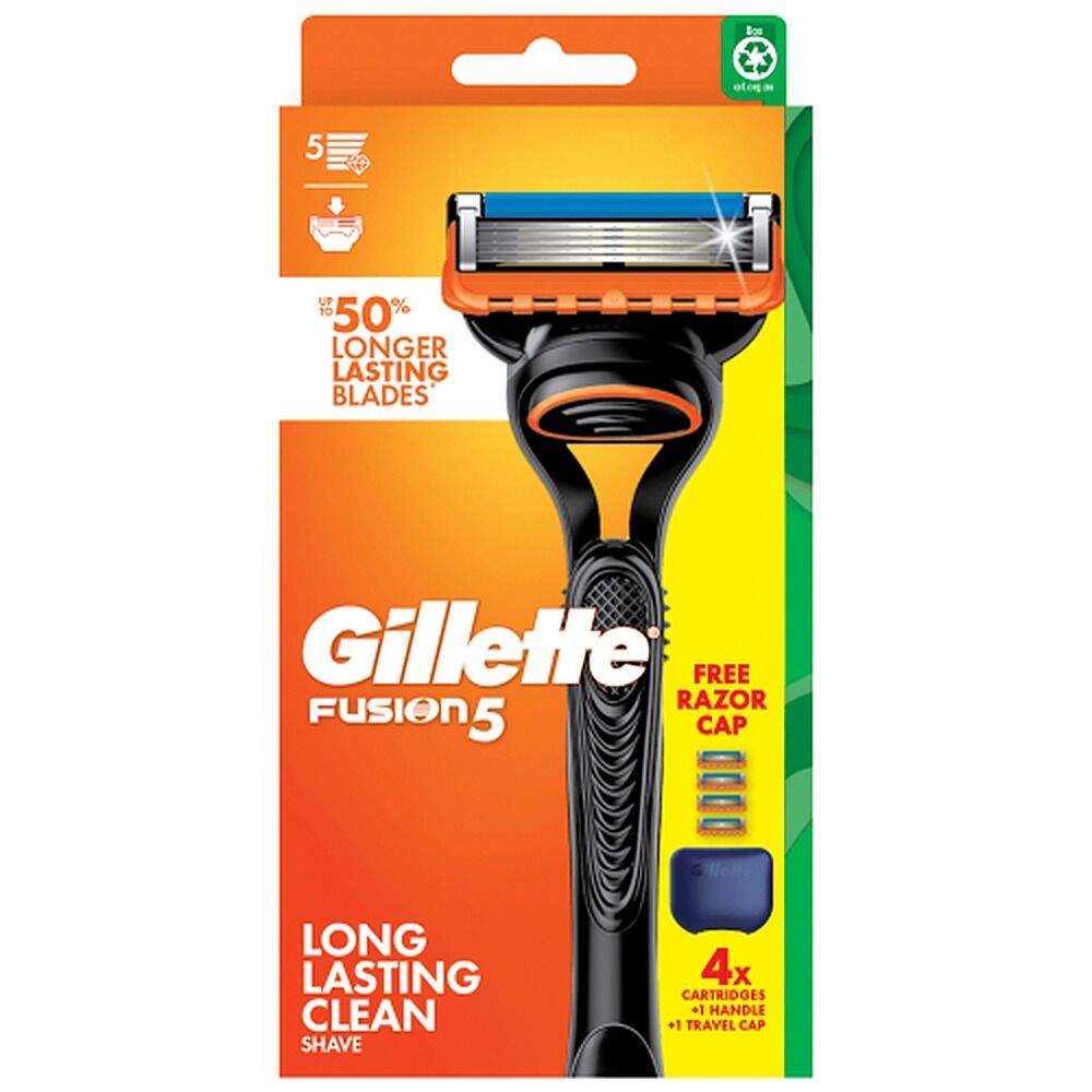 Gillette Fusion5 Razor Handle Plus 4 Cartridges