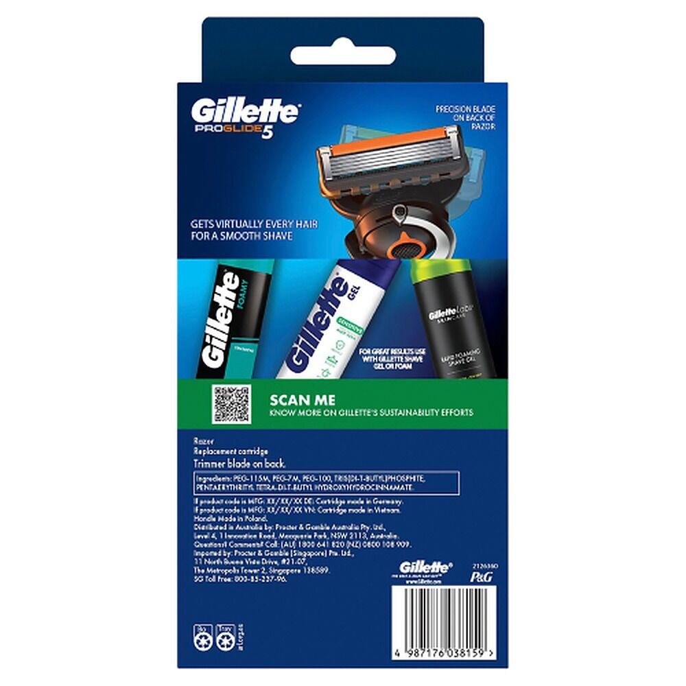 Gillette ProGlide5 Flexball Razor Handle Plus 2 Cartridges 3 Piece Set