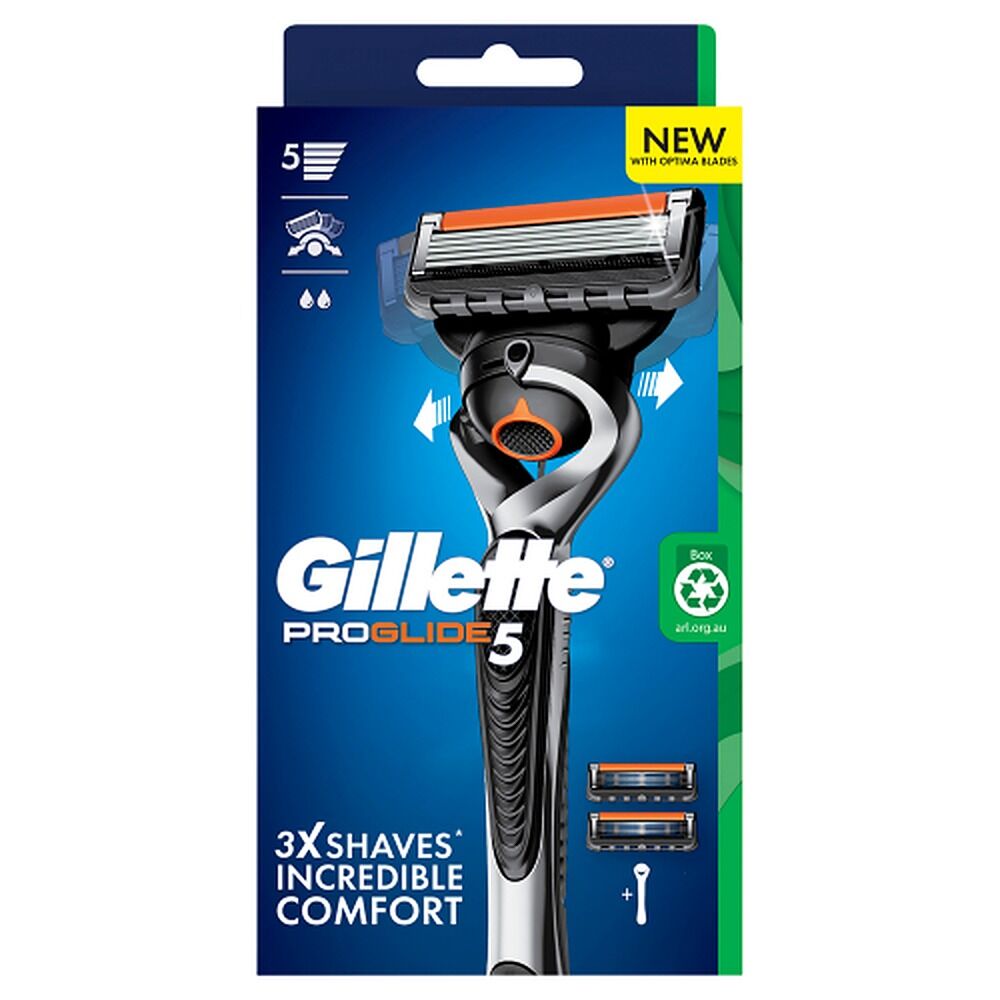 Gillette ProGlide5 Flexball Razor Handle Plus 2 Cartridges 3 Piece Set