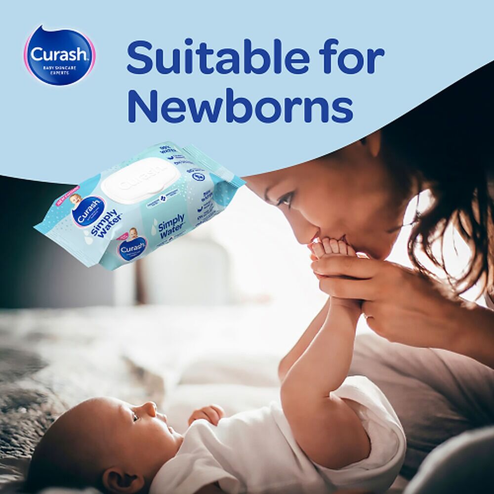 Curash Simply Water Baby Wipes, 99% Purified Water, 80 Pack