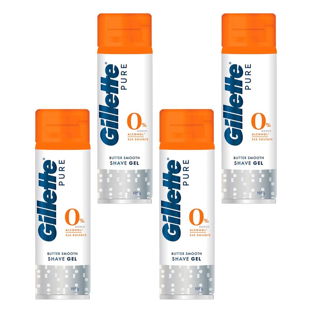 Gillette Pro Aqua Hydrating Shea Butter Shave Gel 195g Pack of 4