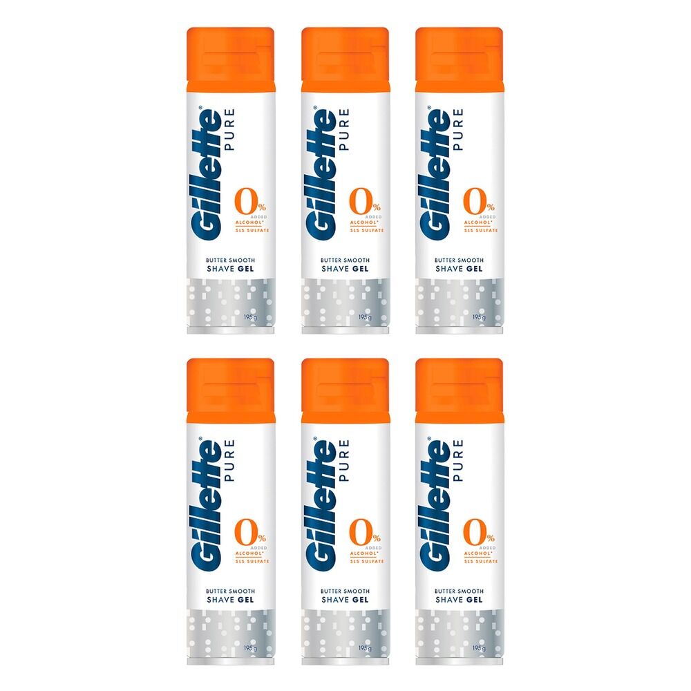 Gillette Pro Aqua Hydrating Shea Butter Shave Gel 195g Pack of 6