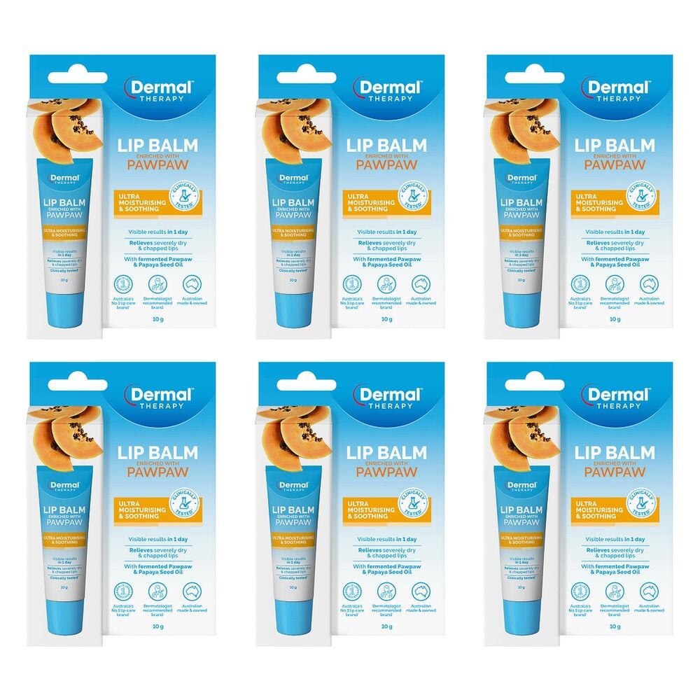 Dermal Therapy Lip Balm Paw Paw 10g x 6 Bundle of 6