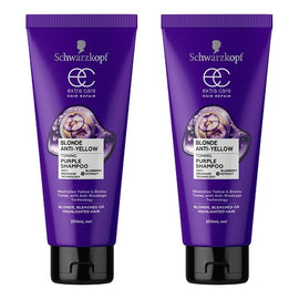 Schwarzkopf Extra Care Blonde Anti-Yellow Toning Purple Shampoo 250mL Pack of 2