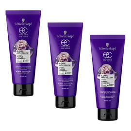 Schwarzkopf Extra Care Blonde Anti-Yellow Toning Purple Shampoo 250mL Pack of 3