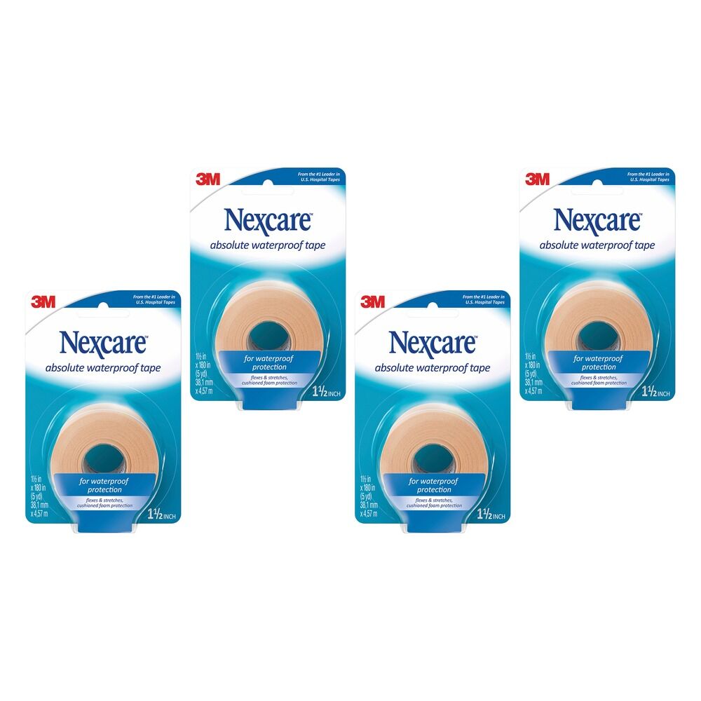 Nexcare Absolute Waterproof Tape Tan 38mm x 4.5m Pack of 4