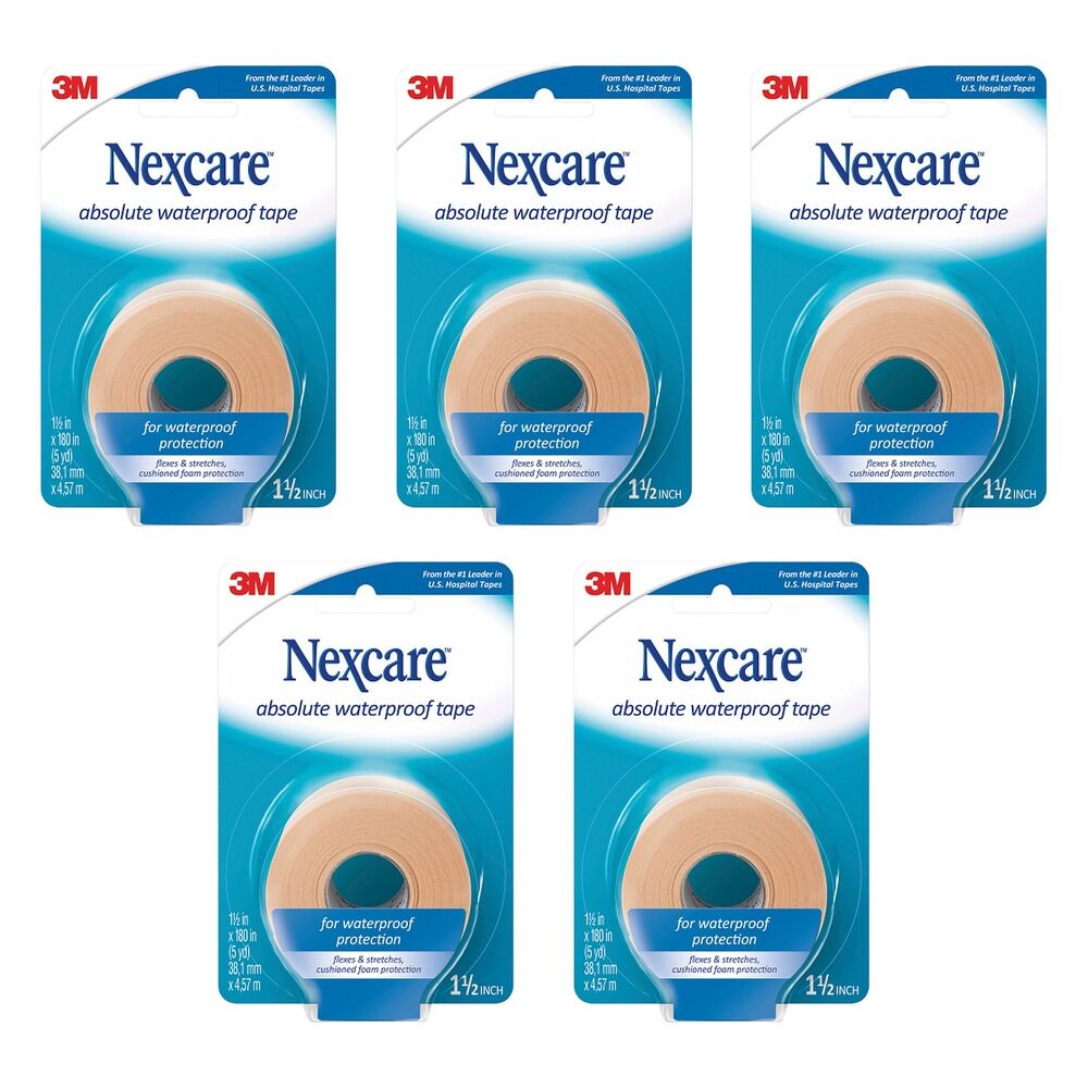 Nexcare Absolute Waterproof Tape Tan 38mm x 4.5m Pack of 5