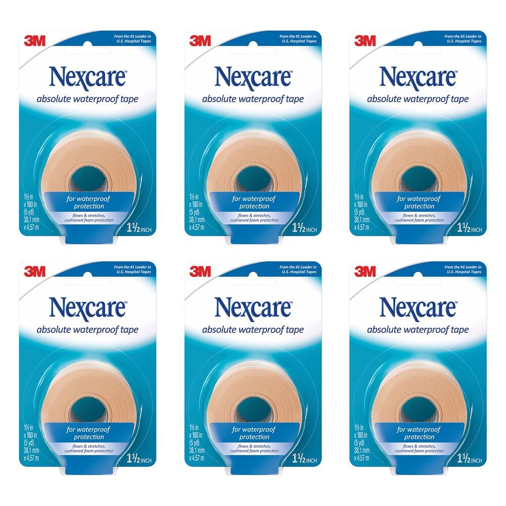 Nexcare Absolute Waterproof Tape Tan 38mm x 4.5m Pack of 6