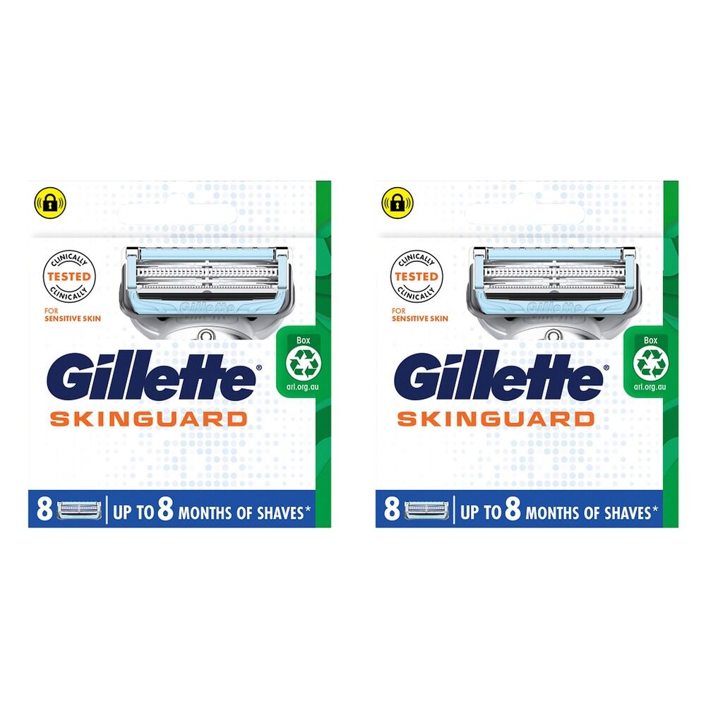 Gillette SkinGuard Blade Cartridge Refills 8 Pack Bundle of 2