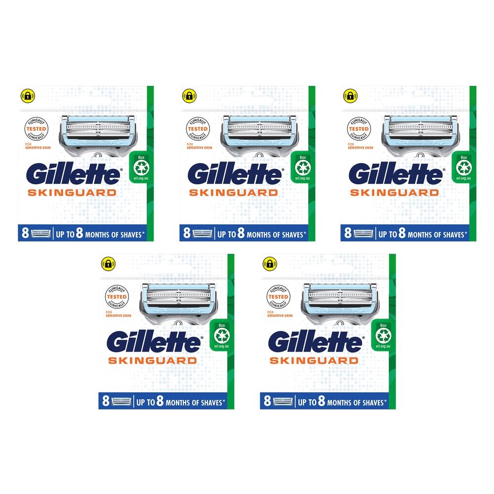 Gillette SkinGuard Blade Cartridge Refills 8 Pack Bundle of 5