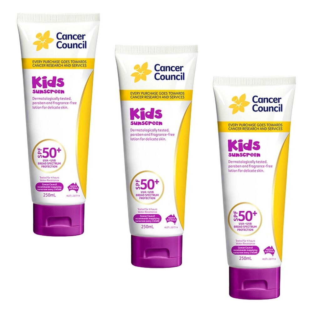 Cancer Council Kids Sunscreen SPF 50+ 250mL Pack of 3