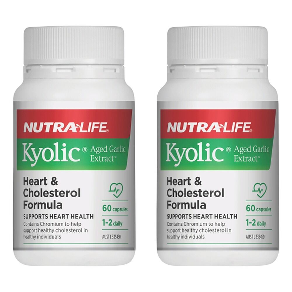 Nutra-Life Kyolic Heart & Cholesterol Formula 60 Capsules Pack of 2