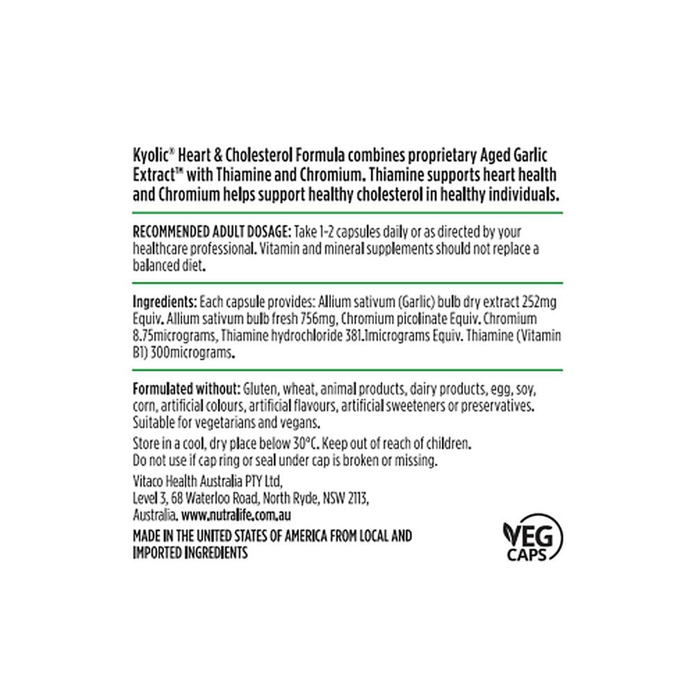 Nutra-Life Kyolic Heart & Cholesterol Formula 60 Capsules