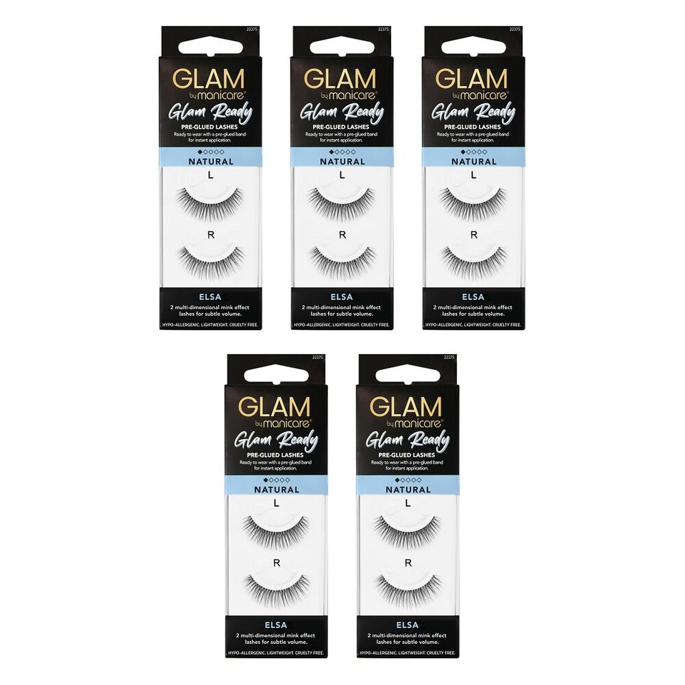 Glam by Manicare Elsa Pre-Glued Lashes Pack of 5