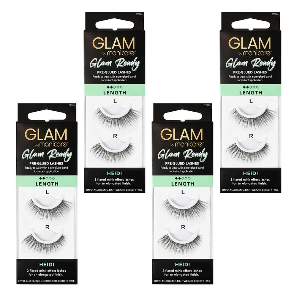 Glam by Manicare Heidi Pre-Glued Lashes Pack of 4