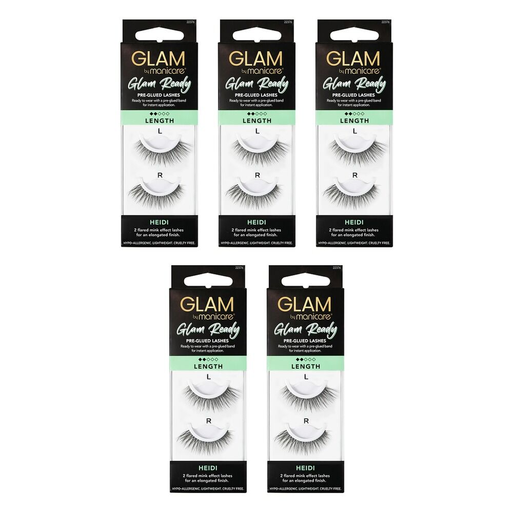 Glam by Manicare Heidi Pre-Glued Lashes Pack of 5