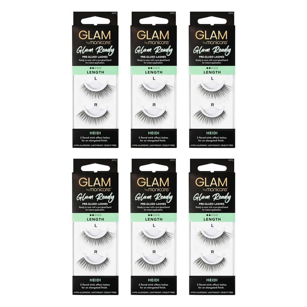 Glam by Manicare Heidi Pre-Glued Lashes Pack of 6