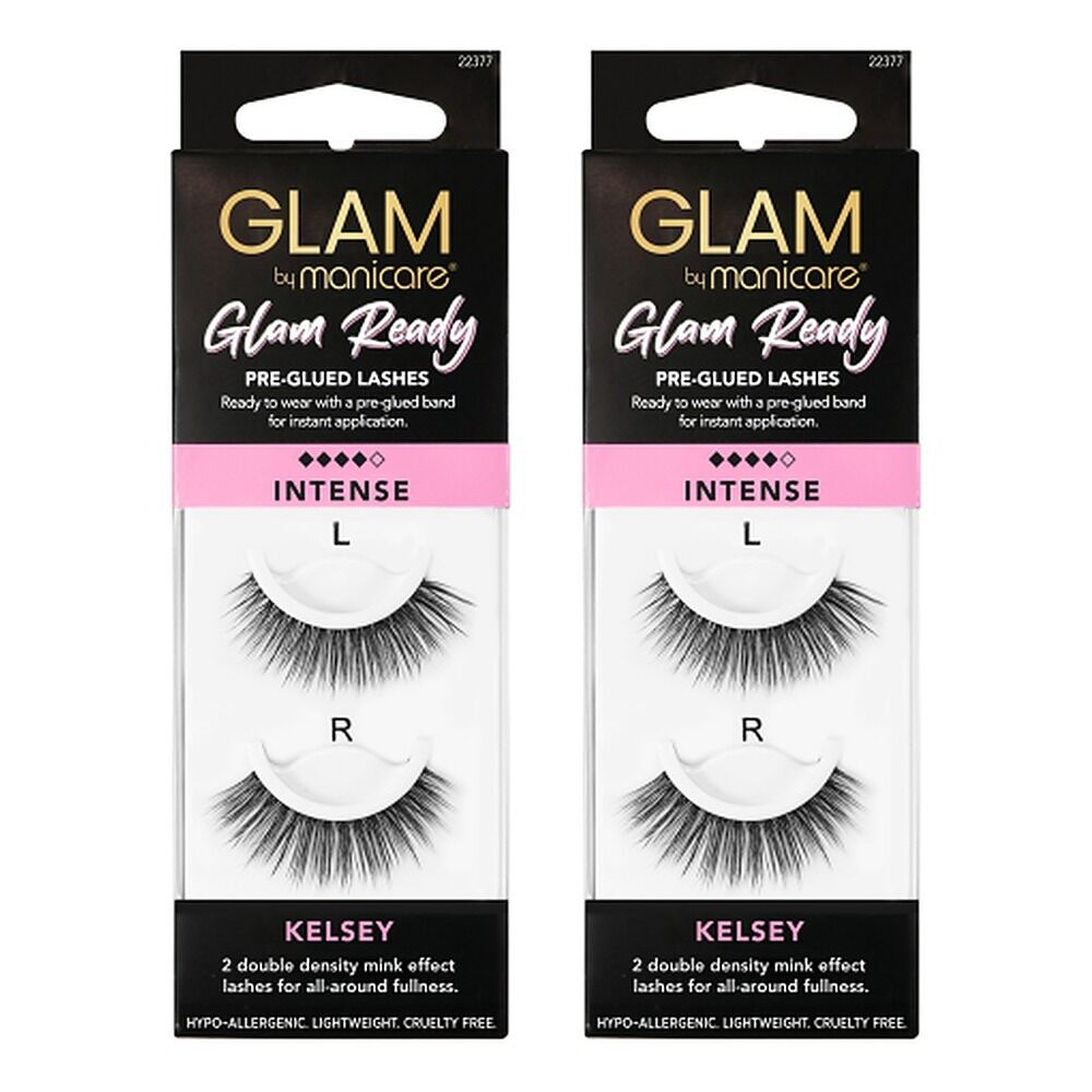 Glam by Manicare Kelsey Pre-Glued Lashes Pack of 2