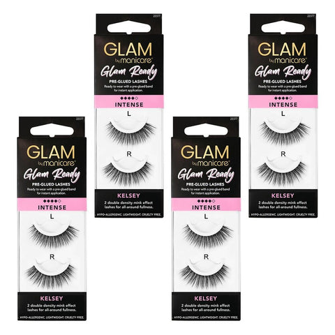 Glam by Manicare Kelsey Pre-Glued Lashes Pack of 4