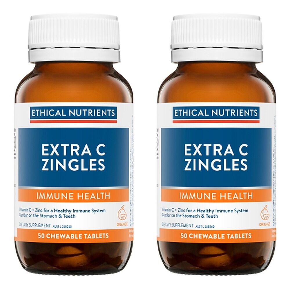 Ethical Nutrients Extra C Zingles Immune Health 50 Tablets Pack of 2
