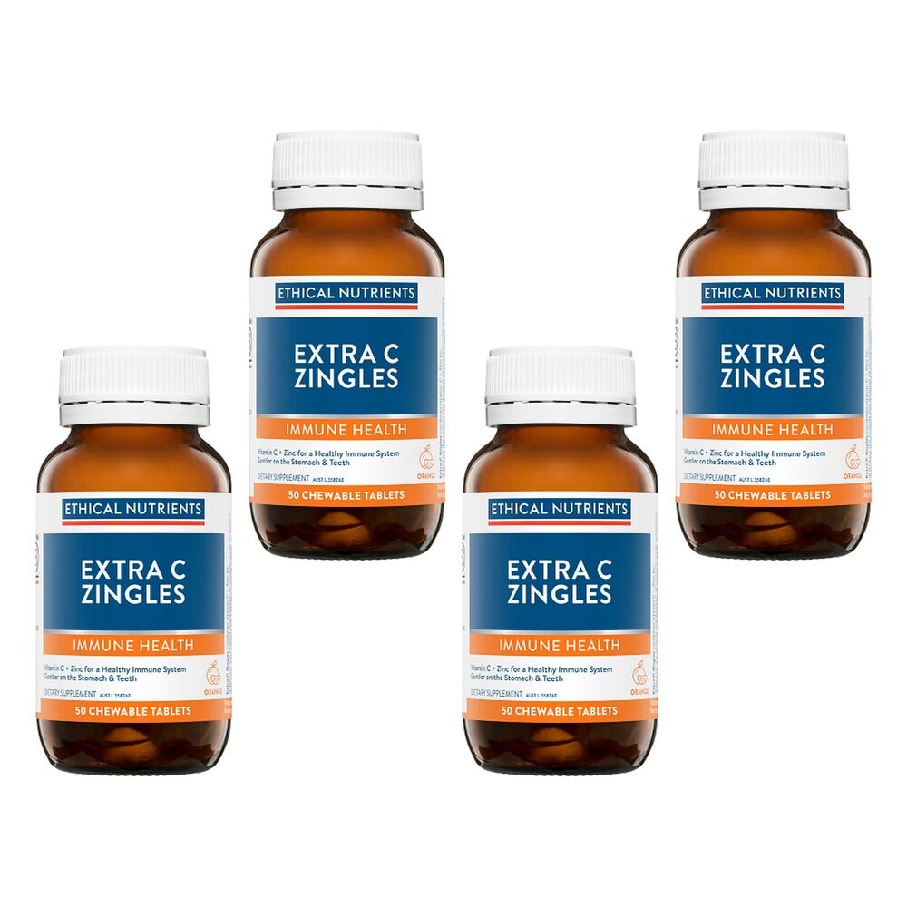 Ethical Nutrients Extra C Zingles Immune Health 50 Tablets Pack of 4
