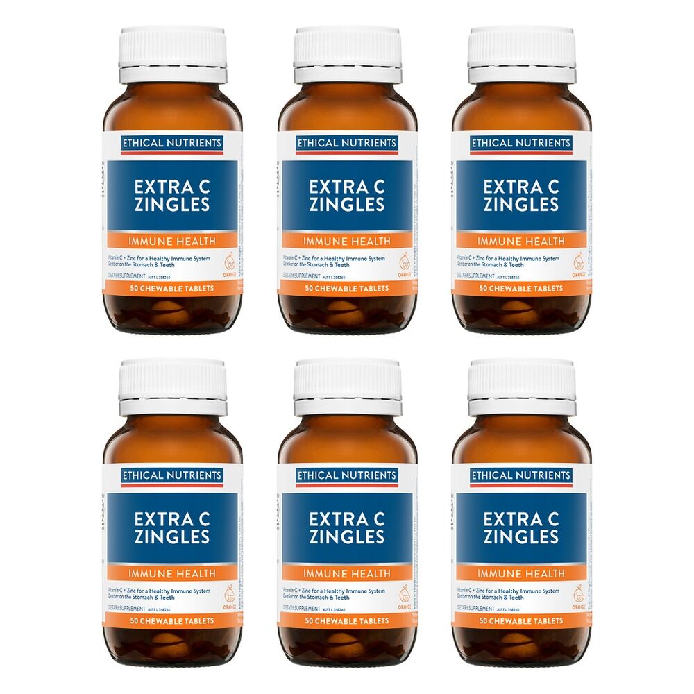Ethical Nutrients Extra C Zingles Immune Health 50 Tablets Pack of 6