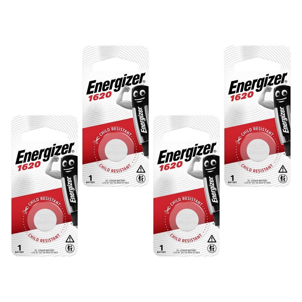 Energizer 1620 Lithium Coin Battery Pack of 4