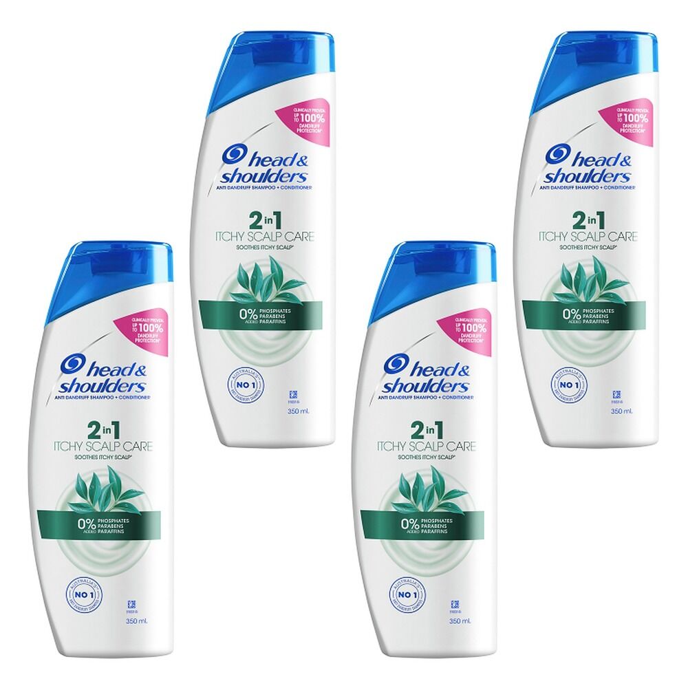 Head & Shoulders Itchy Scalp Care 2in1 Shampoo & Conditioner 350mL Pack of 4