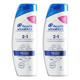 Head & Shoulders Clean & Balanced 2in1 Shampoo & Conditioner 350mL Pack of 2