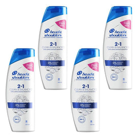 Head & Shoulders Clean & Balanced 2in1 Shampoo & Conditioner 350mL Pack of 4