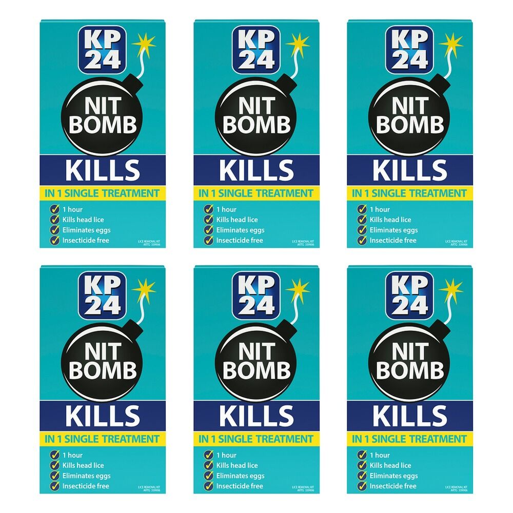 KP24 Nit Bomb Head Lice Treatment with Removal Comb Pack of 6