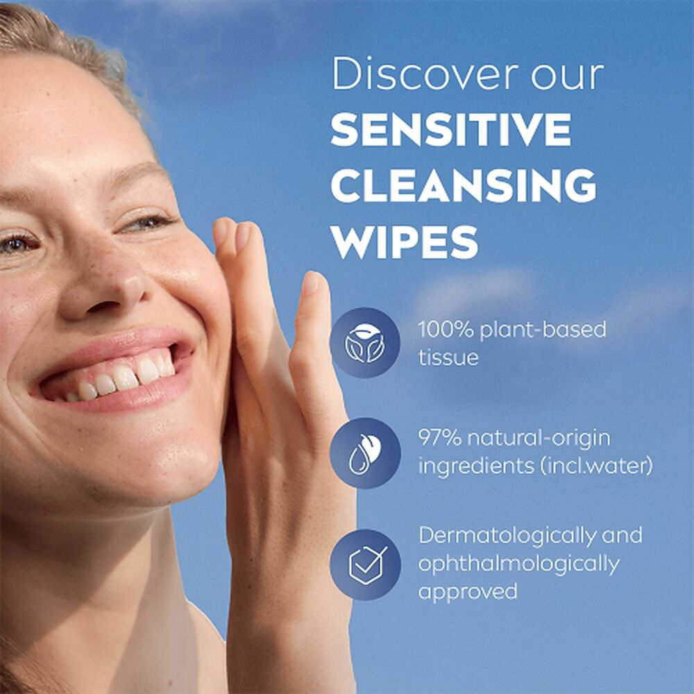 NIVEA 3-in-1 Sensitive Biodegradable Cleansing 25 Wipes