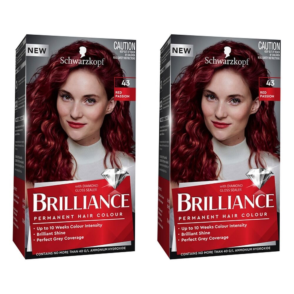 Schwarzkopf Brilliance Permanent Colour 43 Red Passion Pack of 2