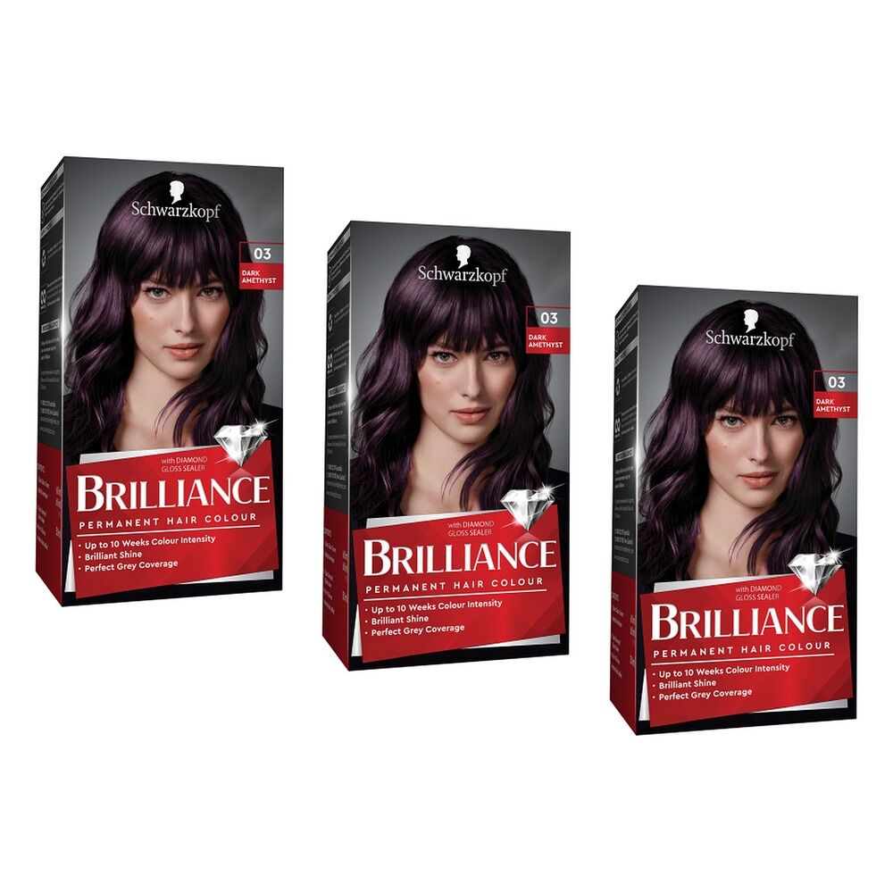 Schwarzkopf Brilliance Permanent Colour 03 Dark Amethyst Pack of 3