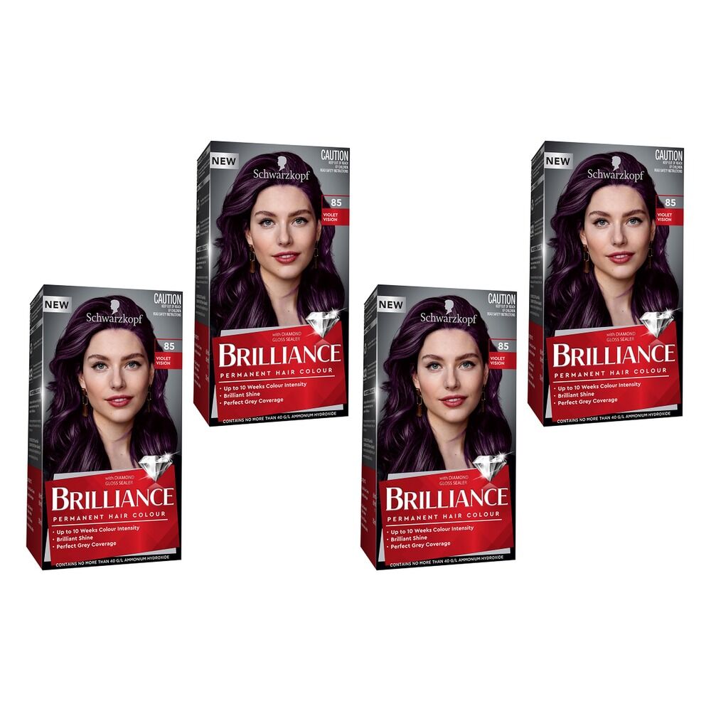 Schwarzkopf Brilliance Permanent Colour 85 Violet Vision Pack of 4