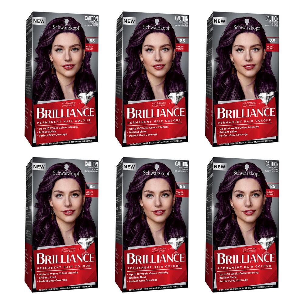 Schwarzkopf Brilliance Permanent Colour 85 Violet Vision Pack of 6