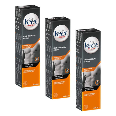 Veet Men Hair Removal Cream Normal Skin 200mL Pack of 3