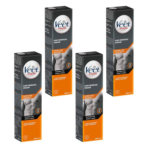 Veet Men Hair Removal Cream Normal Skin 200mL Pack of 4