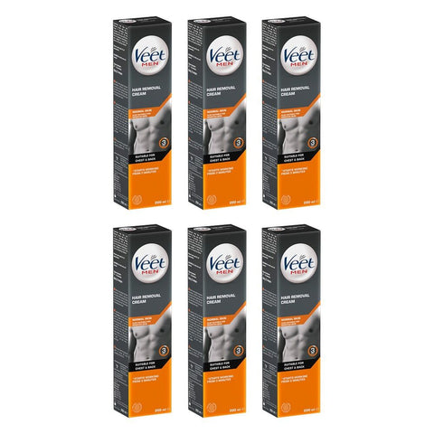 Veet Men Hair Removal Cream Normal Skin 200mL Pack of 6
