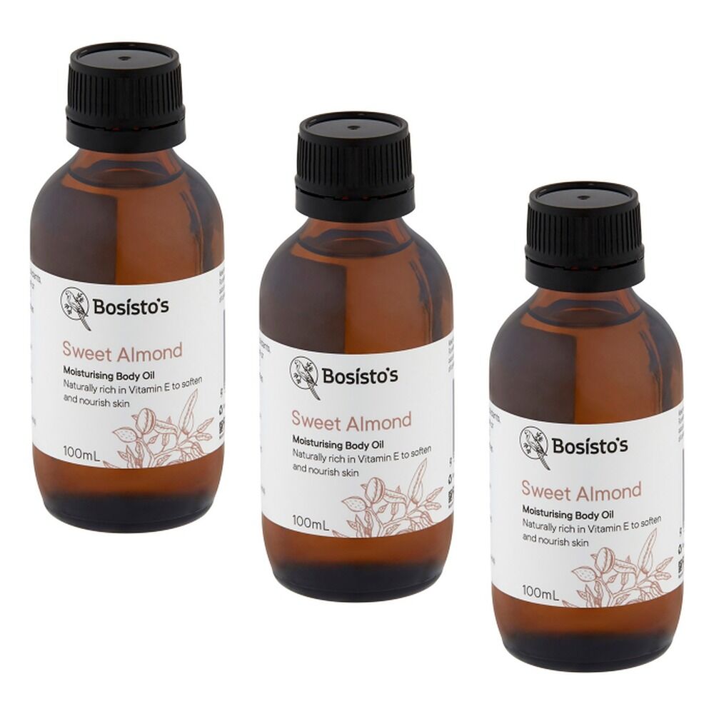 Bosisto's Sweet Almond Body Oil 100mL Pack of 3
