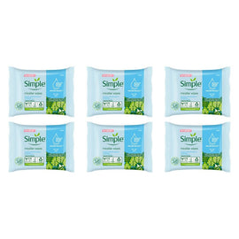 Simple Kind To Skin Micellar Biodegradable Facial Wipes 20 Wipes x 6 Bundle of 6