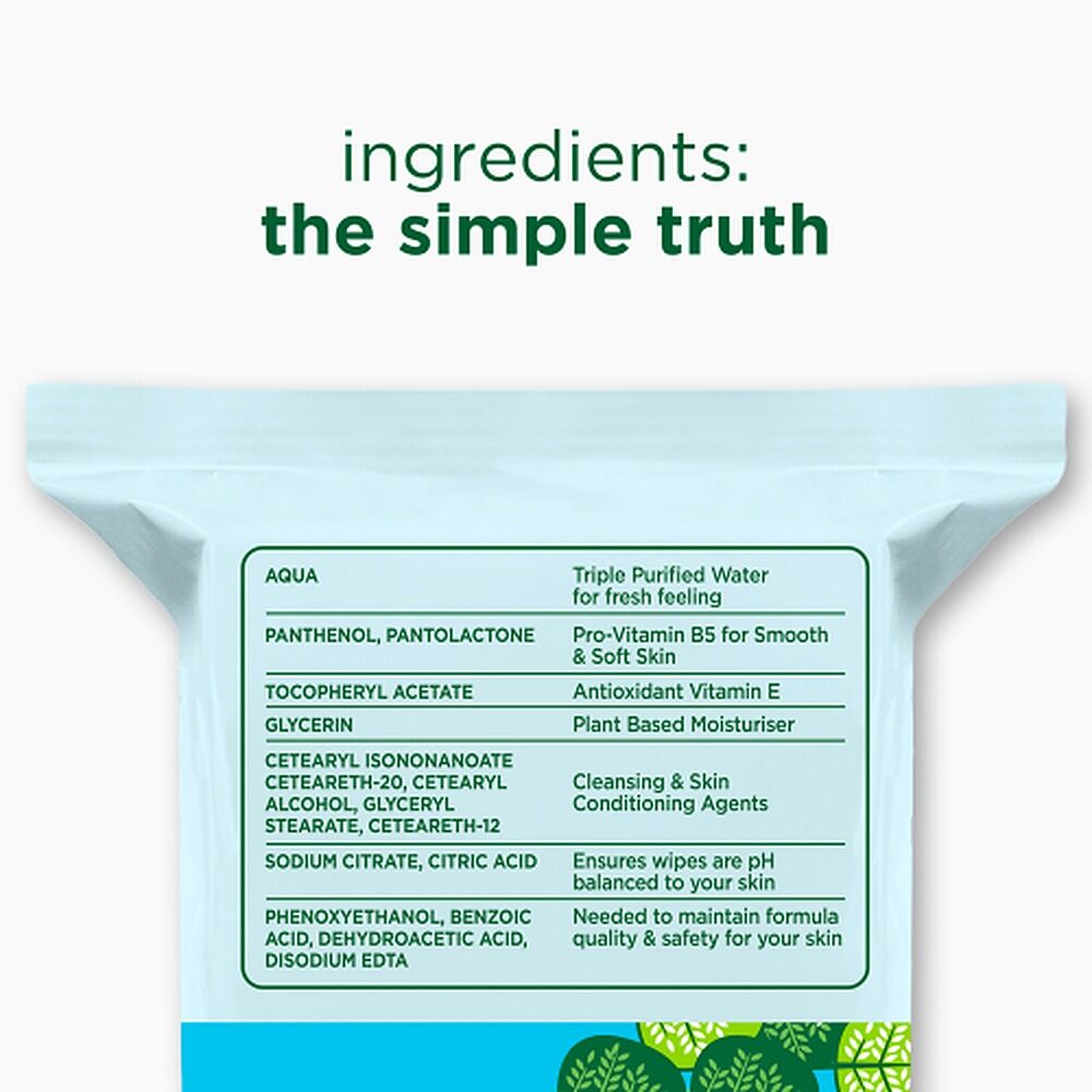 Simple Kind To Skin Micellar Biodegradable Facial Wipes 20 Wipes x 6