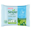 Simple Kind To Skin Micellar Biodegradable Facial Wipes 20 Wipes x 6