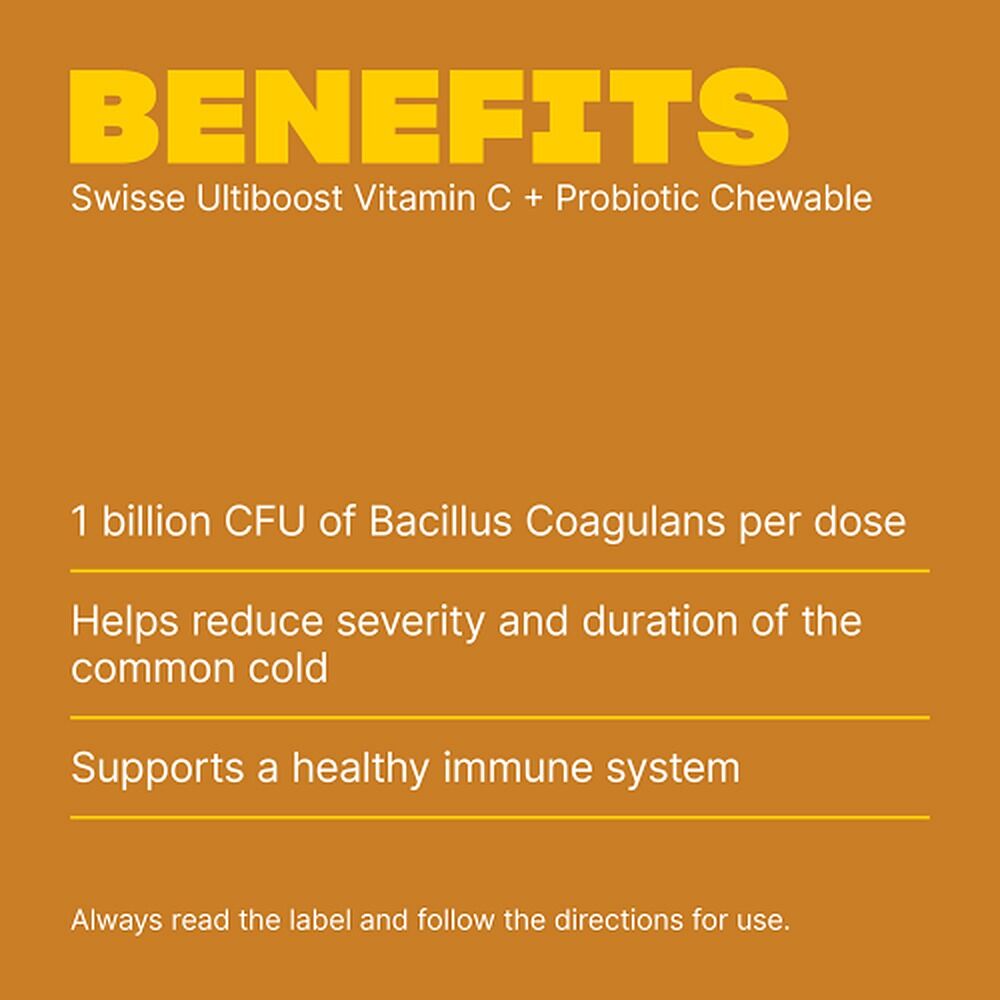 Swisse Ultiboost Vitamin C + Probiotic Chewable 60 Tablets