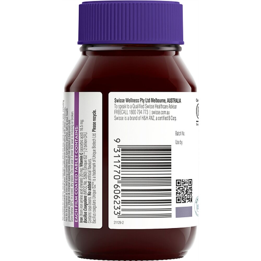 Swisse Ultiboost Iron + Probiotic 30 Tablets