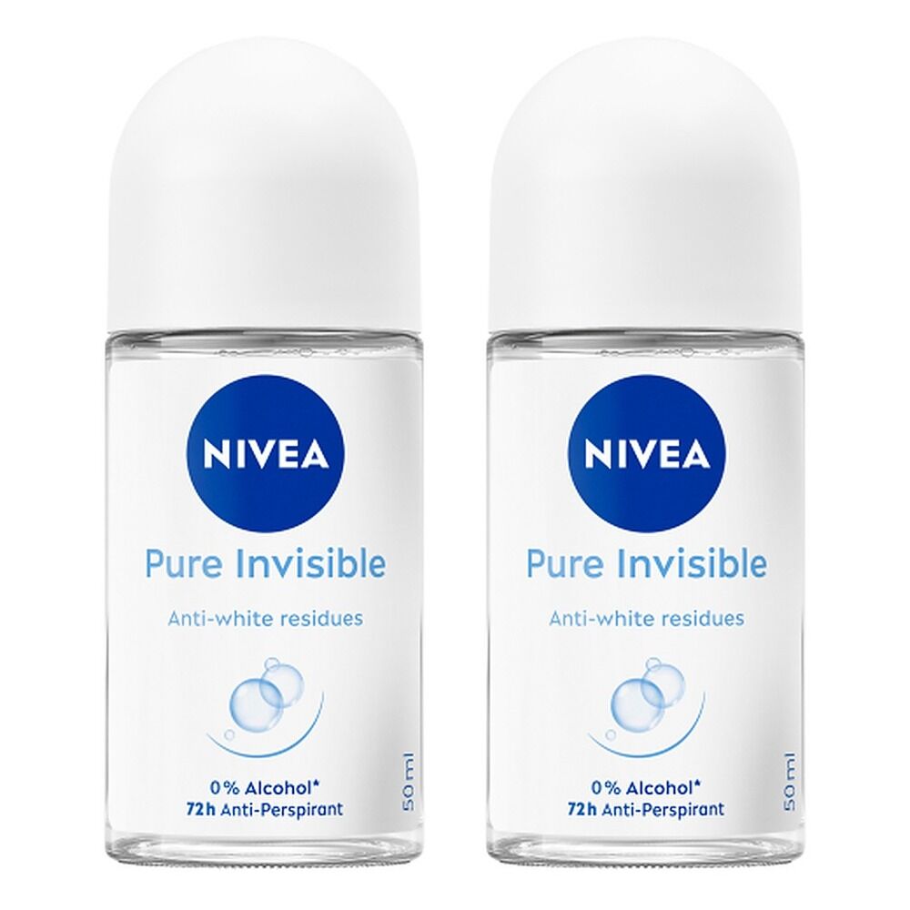NIVEA Pure Invisible 72H Anti-Perspirant 50mL Pack of 2
