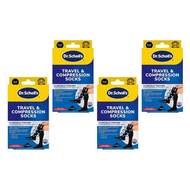 Scholl Flight Compression Socks Black W8-11 M6-9 Pack of 4